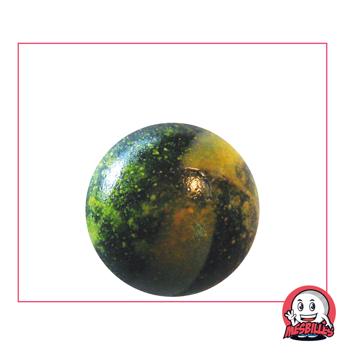 Biglia Plutone 25 mm - Vetro Opaco nero macchiato di Giallo - MieiBiglie
