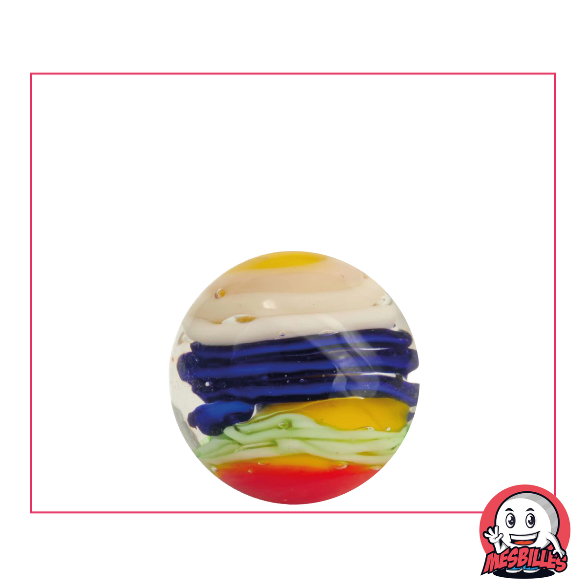 Biglia d'arte Spiralo Blu 22 mm, con strati colorati di cui uno blu intenso - scuola e casa