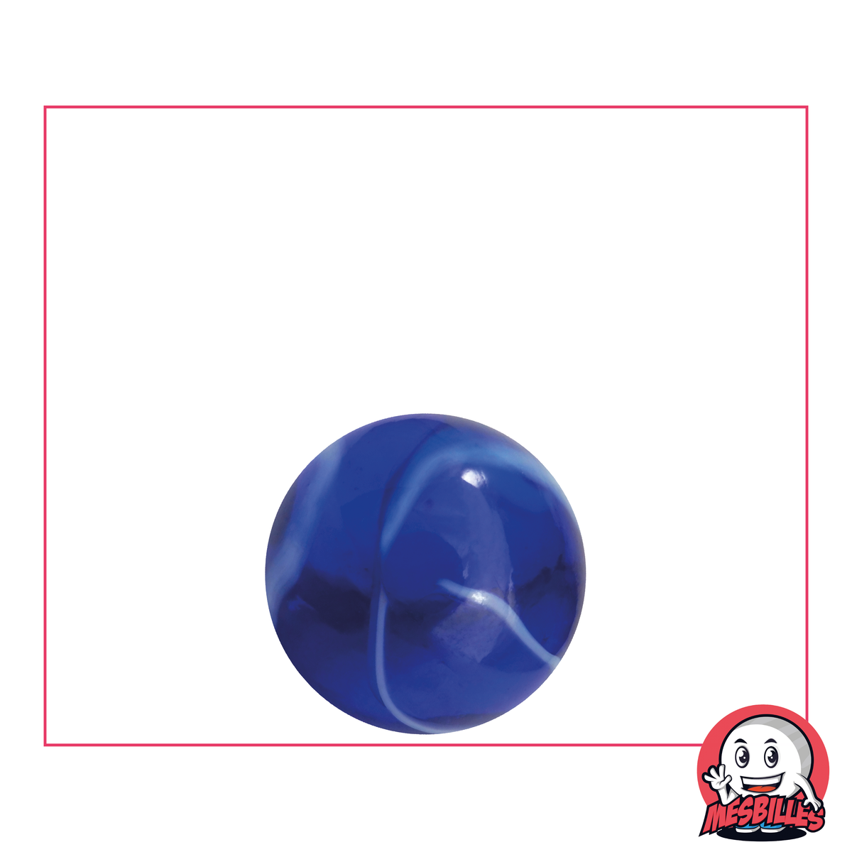 Biglia Spot 16 mm - Vetro Traslucido Blu striato di Bianco - MieiBiglie striato di Verde e Bianco
