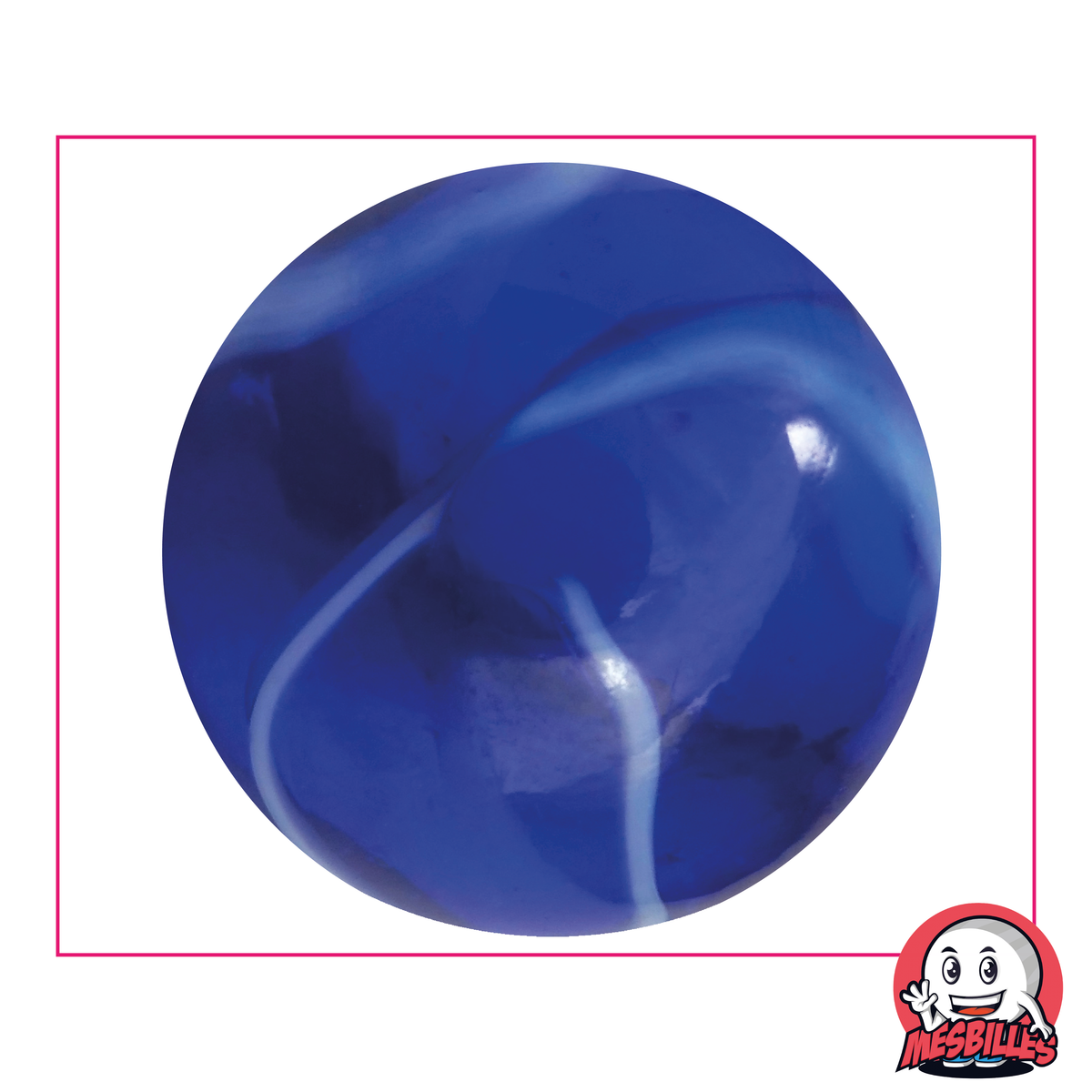 Biglia Spot 50 mm - Vetro Traslucido Blu striato di Bianco - MieiBiglie