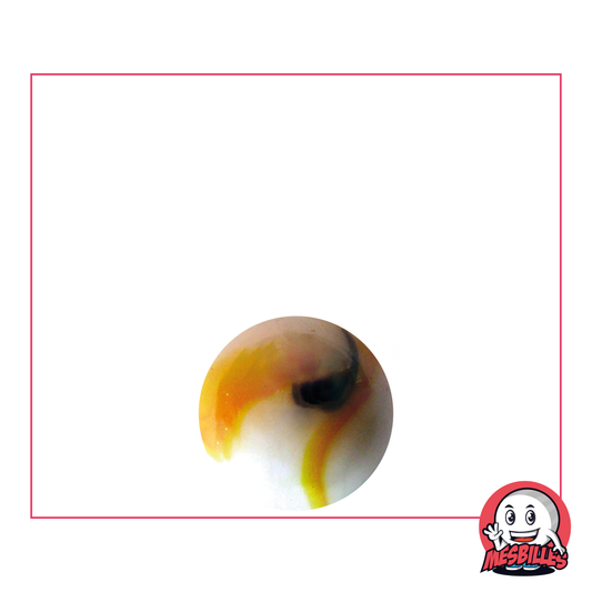 Biglia Tigre Gialla Opaca di colore Bianco striato di Giallo e Marrone da 14 mm