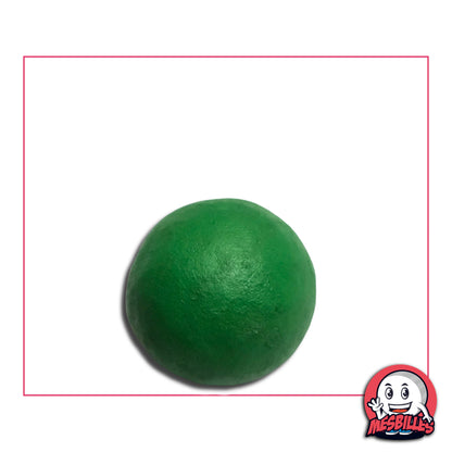 Bille en terre verte 16 mm ; pièce artisanale française au style authentique et à la couleur vive.