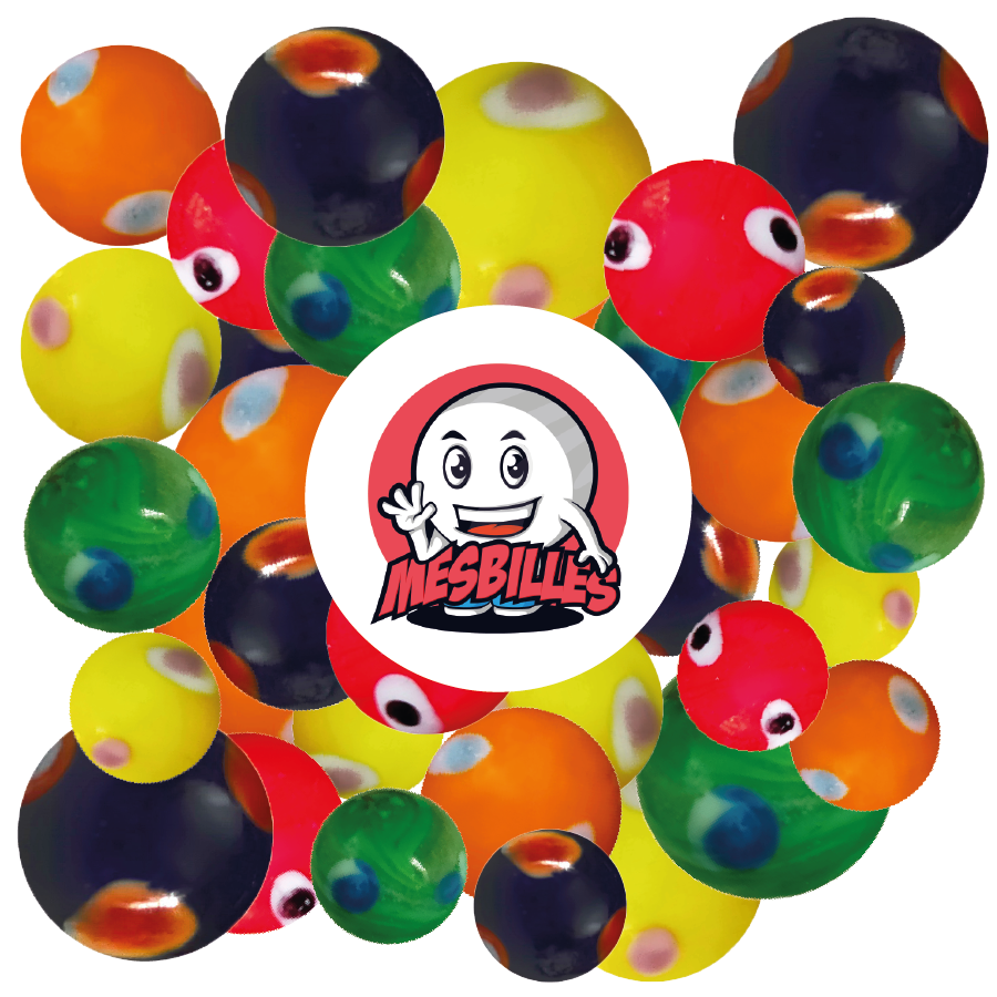 Mascotte Mesbilles - biglia Kim'Play, Biglia Galactika Arancione, biglia in vetro Opaca da 16 mm
