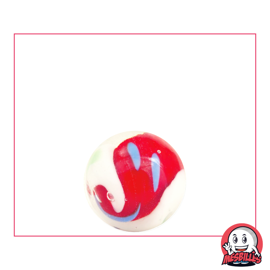 Biglia d'arte Yin-Yang Bianca e Rossa, biglia da 16 mm