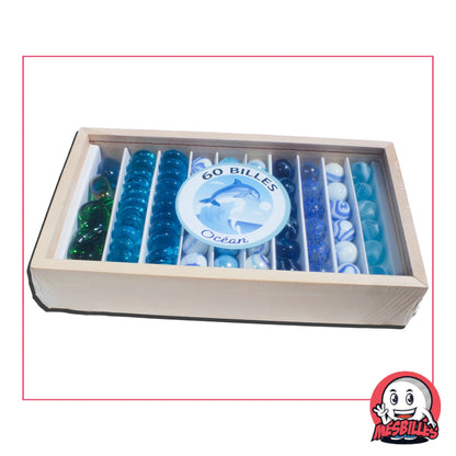 Confezione da 60 biglie Ocean di MieiBiglie