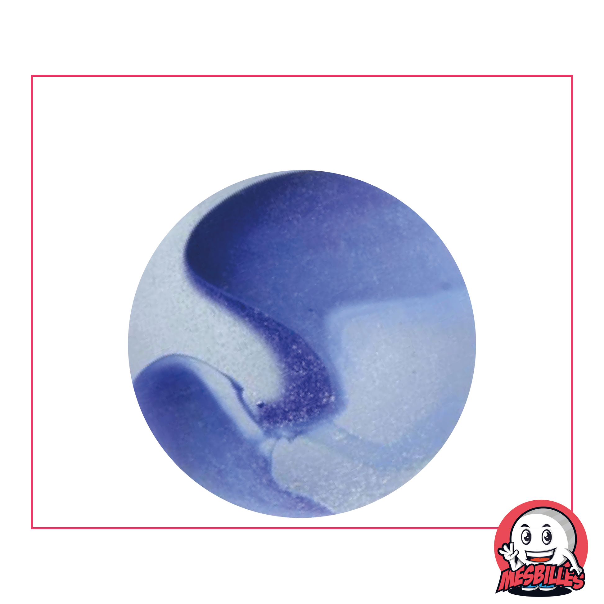 MieiBiglie - Biglia in vetro satinato, Biglia Satinata striata di Blu 35 mm