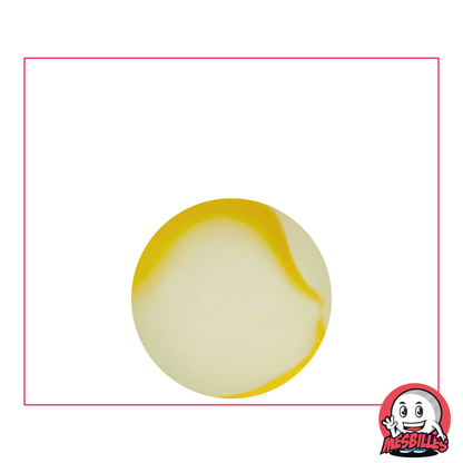 MieiBiglie - Biglia in vetro Satinata, Biglia Satinata striata di Giallo 22 mm