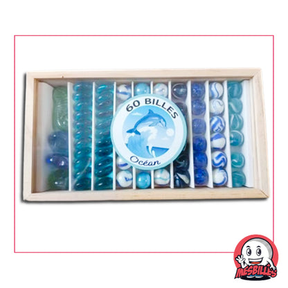 Confezione da 60 biglie Ocean Kim'Play di MieiBiglie